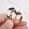 New Metal Glossy Rings for Men Geometric Width Signet Finger Band Rock Punk Style Fashion Ring Jewelry Accessories Wholesale