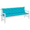 VidaXL Coussins de banc de jardin lot de 2 turquoise 200x50x7 cm tissu 361753