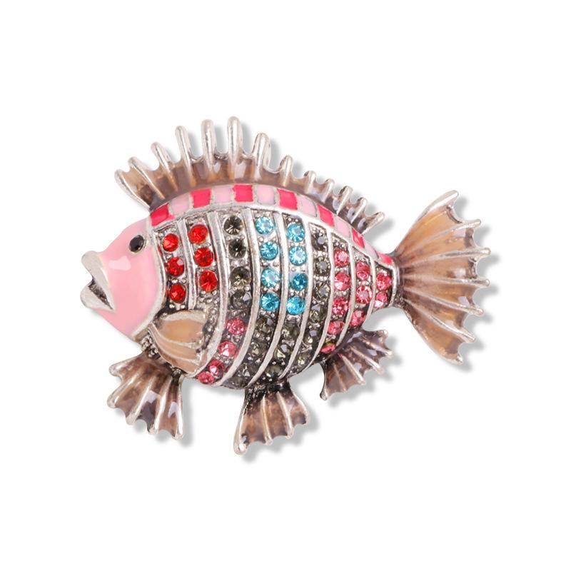 Diamond Flamingo Brooch Bee Giraffe Lobster Small Fish Puppy Spider Deer Head Pendant Corsage