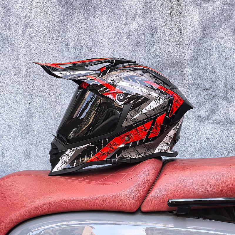 LVS Adult motocross helmet full face cross helmet with 800 off road helmets dot authentication dual lens matching