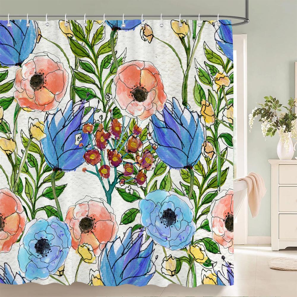 Mooie Bloemen Douchegordijnen Aquarel Bloemen Bloemen Home Decoratie Gordijn Voor Badkamer Polyester Stof Badgordijn