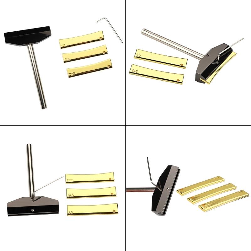 Professional Guitar Fret Press Tool with 3 Radians Inserts Alloy Texture for Precise Electric Bass Instrument Repair