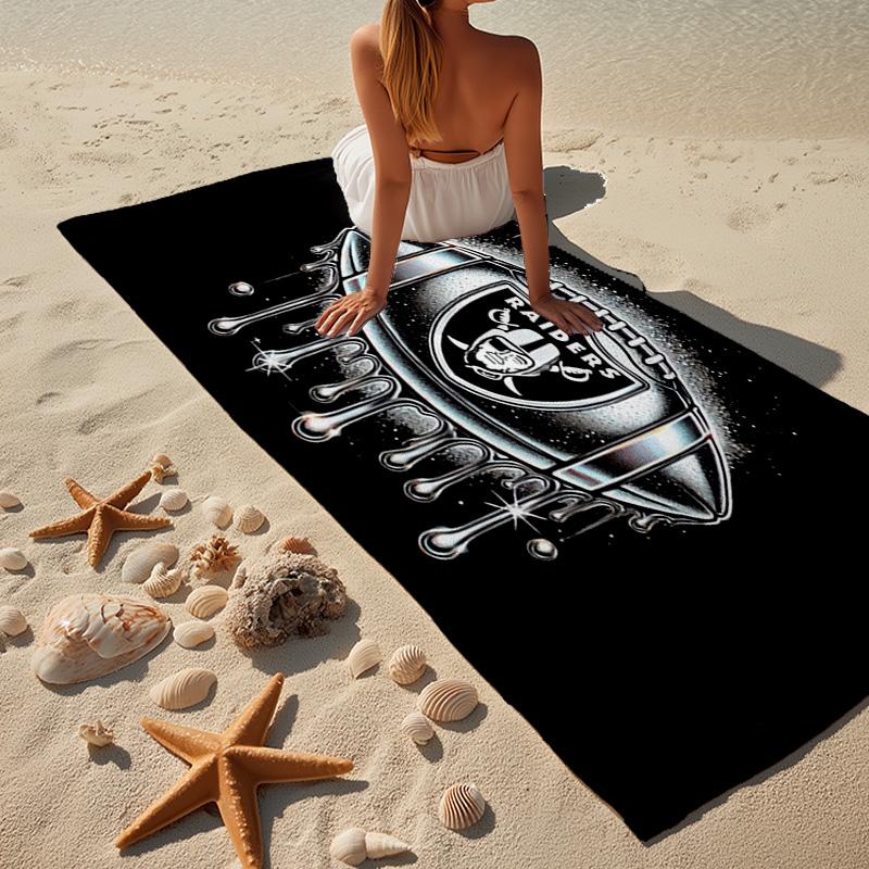 Las Vegas Raiders Mikrofaser Strandtuch, Leicht und Schnelltrocknend, für Sommerreisen, Strand-Essential, Schwimmbad