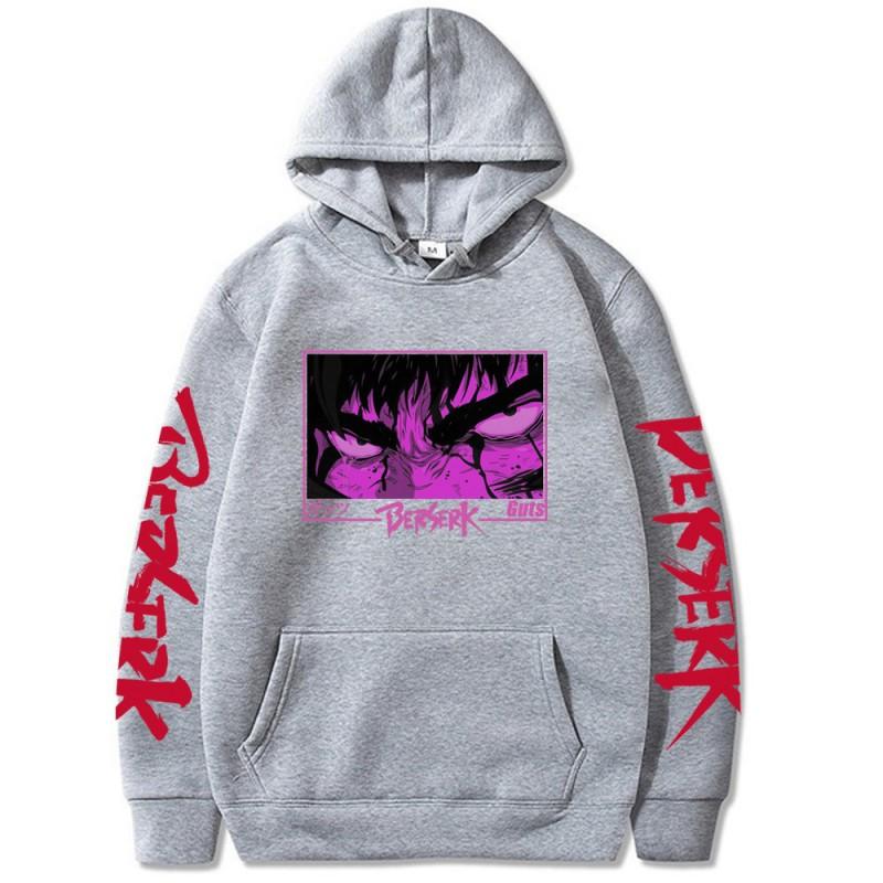 Berserk Anime Hoodie Oversized Loose Fit Graphic Print Sweatshirt Men Casual Streetwear