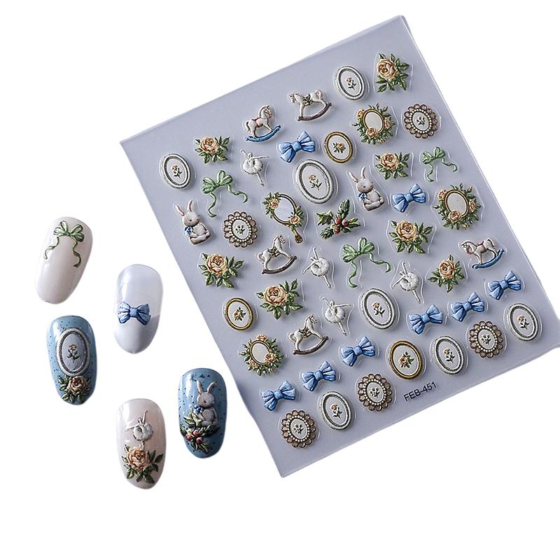 Nail Relief Stickers Nail Three-Dimensional Stickers Nail Decoration Diy Pretty