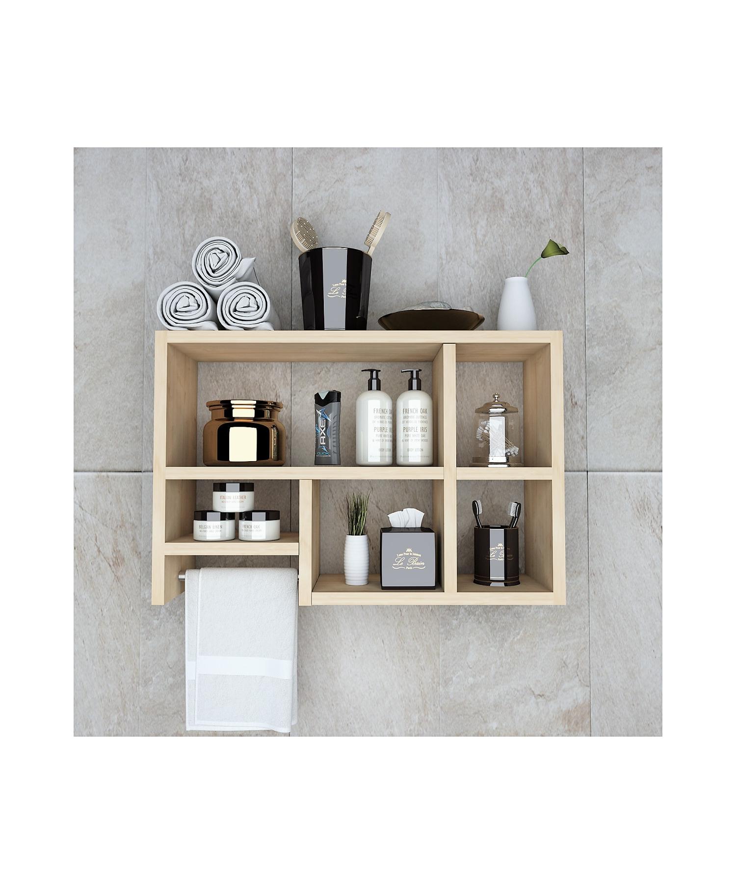 

Flora Nuo Кухонная полка для ванной комнаты с вешалкой для полотенец (БЕЛЫЙ)