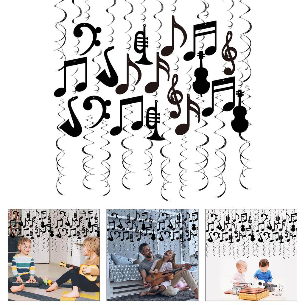 30Pieces Music Notes Spirals Party Decorations for Home Decorations and Classroom Celebrations