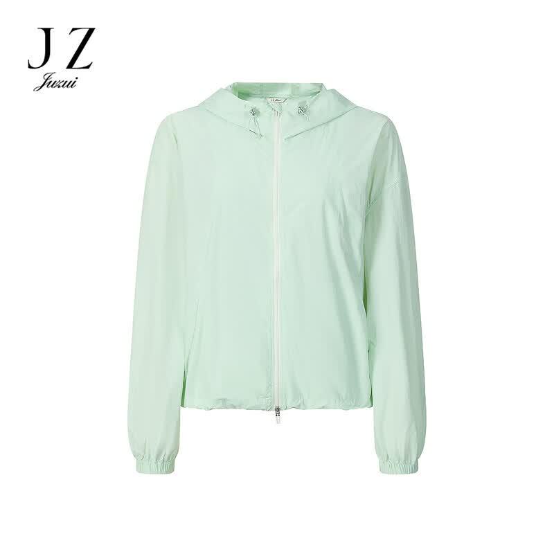 

JUZUI Women s Mint Green Lightweight Hooded Jacket S