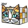 Acrylic Stationery Organizer Stained Glass Style Pen Holder, Unique Desktop Organizer, 3D Creative Gift for Students Embossed Relief Pattern