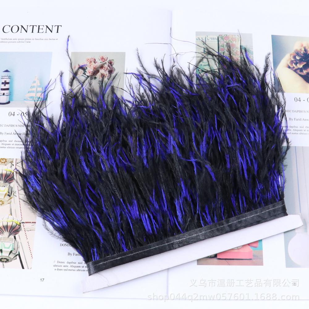 10-15Cm Tie-Dye Ostrich Hair Cloth Edge Clothing Accessories Material Multicolor Ostrich Hair Lace Cloth Strap