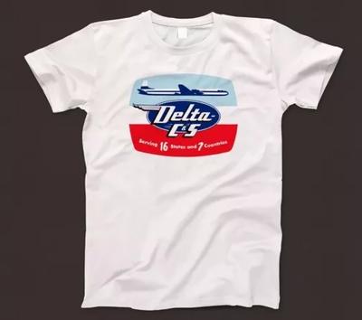 Delta C&S T-shirt 741 Retro Flygbolag 1950-talet Chicago Southern TWA Pan Am Frontier
