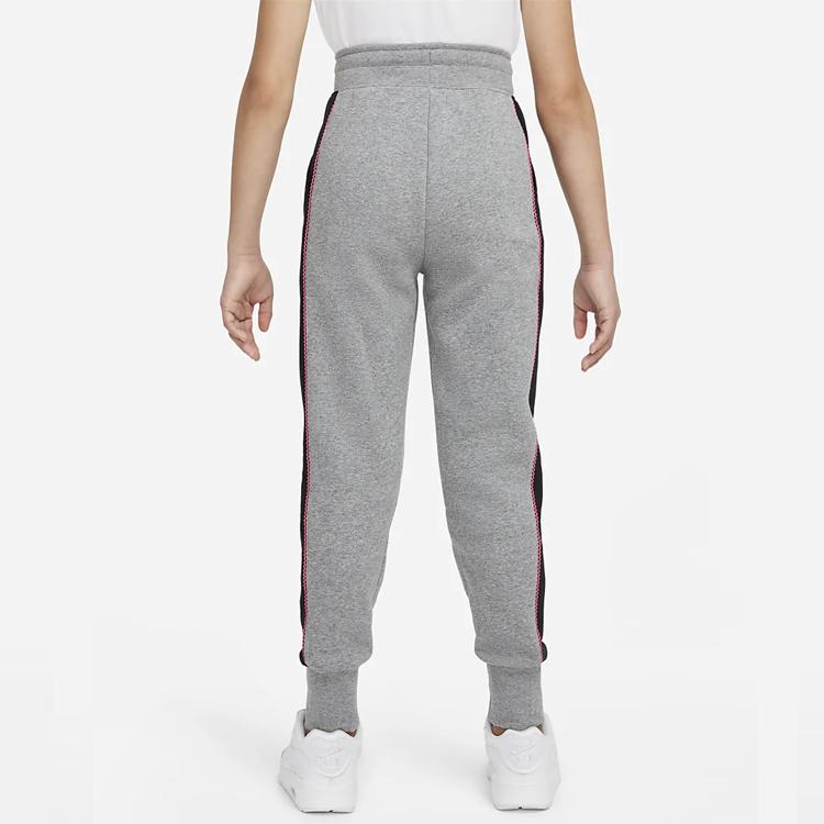 Nike Kids Side Stripe Cuffed Knit Sports Pants Kids Bottoms Gray DM8388-091