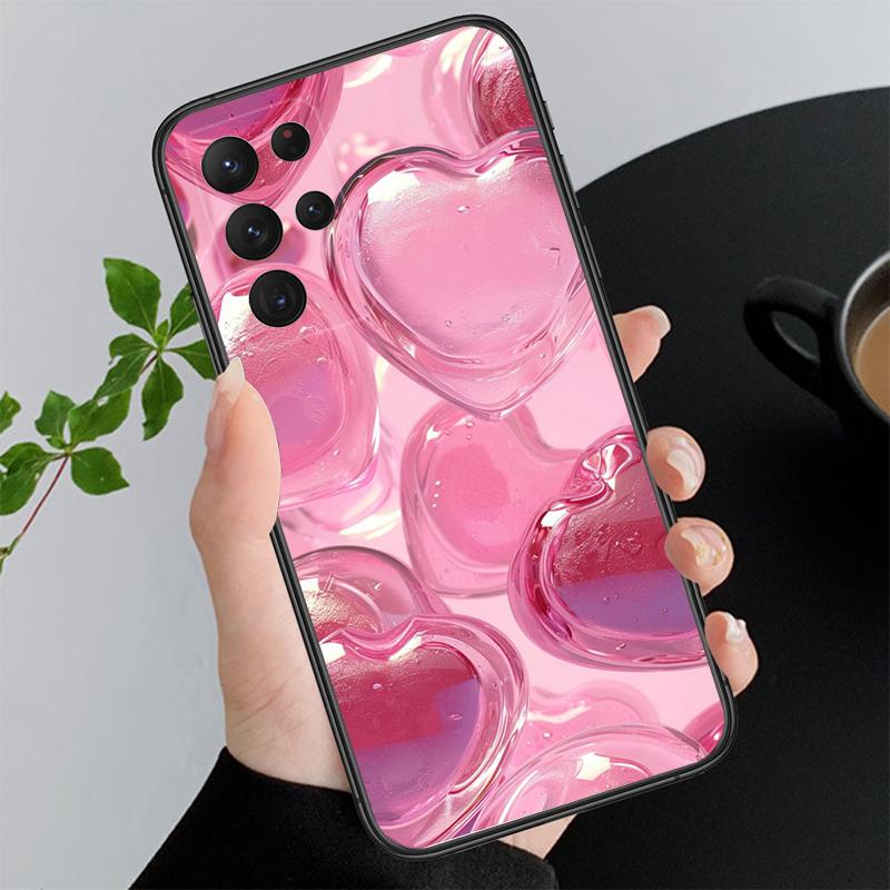 Phone Case For Samsung A17 A55 A16 A56 A35 A15 A53 A54 A33 A34 A25 A05S A52 A52S A07 A26 A06 Love Pink Heart