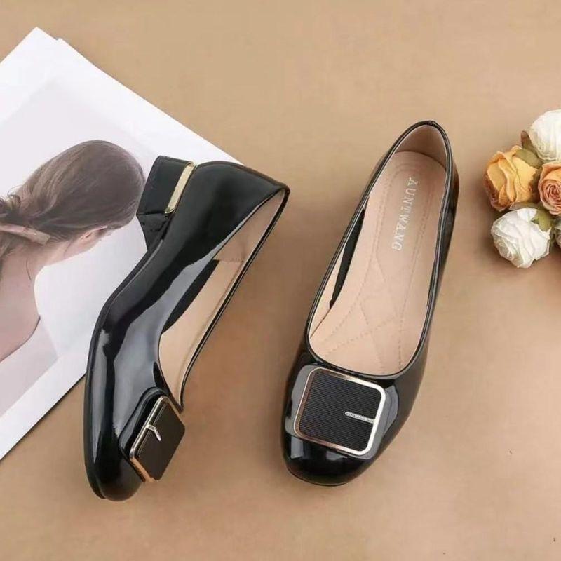 Spring and Autumn Woman Pumps Square Toe With Medium Heels Mary Jane Shoes for Women Chic Point Y2k Comfortable and Elegant Shoe