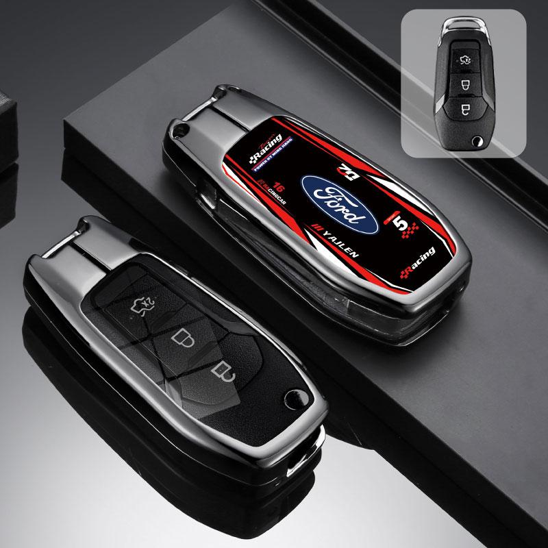 For Ford Figo 2017 Mondeo 5 Ecosport Fiesta Mk8 Everest Ranger Fusion Kuga Escort F150 Car Racing Style Design Key Case Cover
