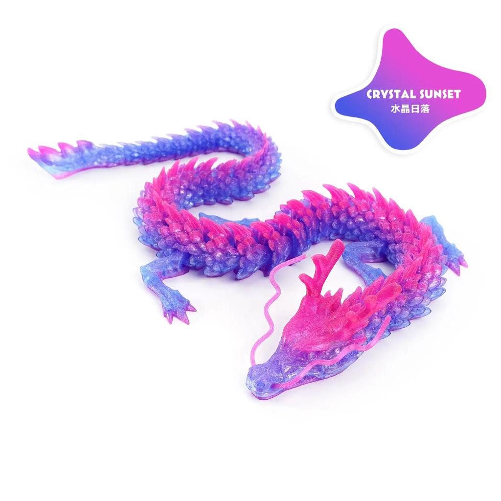 30/45/60cm Joints Movable Dragon Rotatable 3D Articulated Miniature Statue Desktop Ornament Creative Model Decor Kids Gift