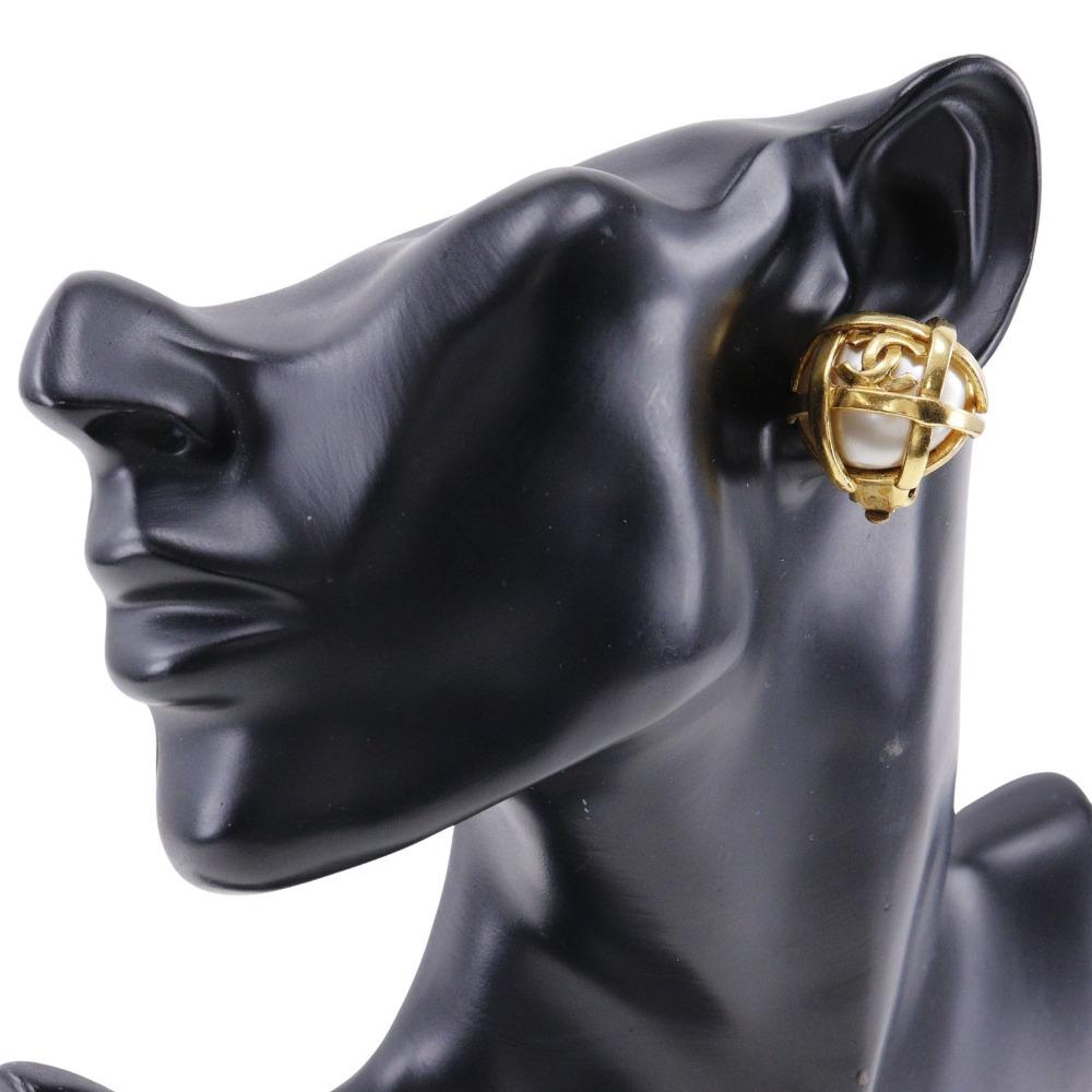 Chanel COCO Mark Ohrring Vintage Vergoldet/Kunstperle 31g Damen Gebraucht