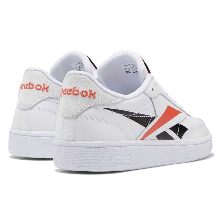 Reebok Club C 85 Rosette Men's White Black Rosette Retro Lifestyle Sneakers EG1455