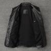 Casual Men Jacket Genuine Cow Leather Coat Black Real Cowhide Coat Slim Fit Spring Autumn