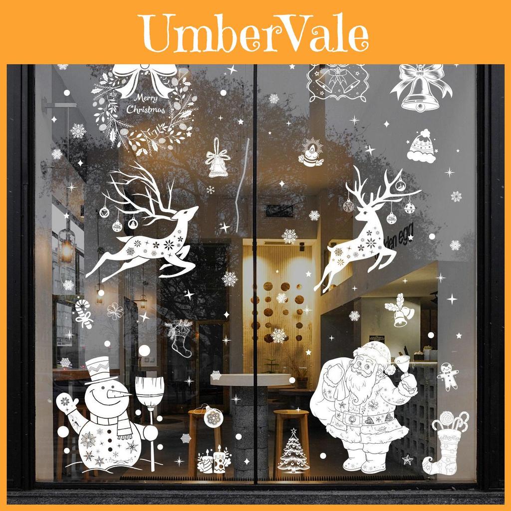 Christmas Window Decals Pvc Snowflake Reindeer Decor For Holiday Festivities