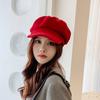 Beret Hats Exquisite Stitching Thick Woolen Casual All Match Decorative Winter Beret Caps for Women
