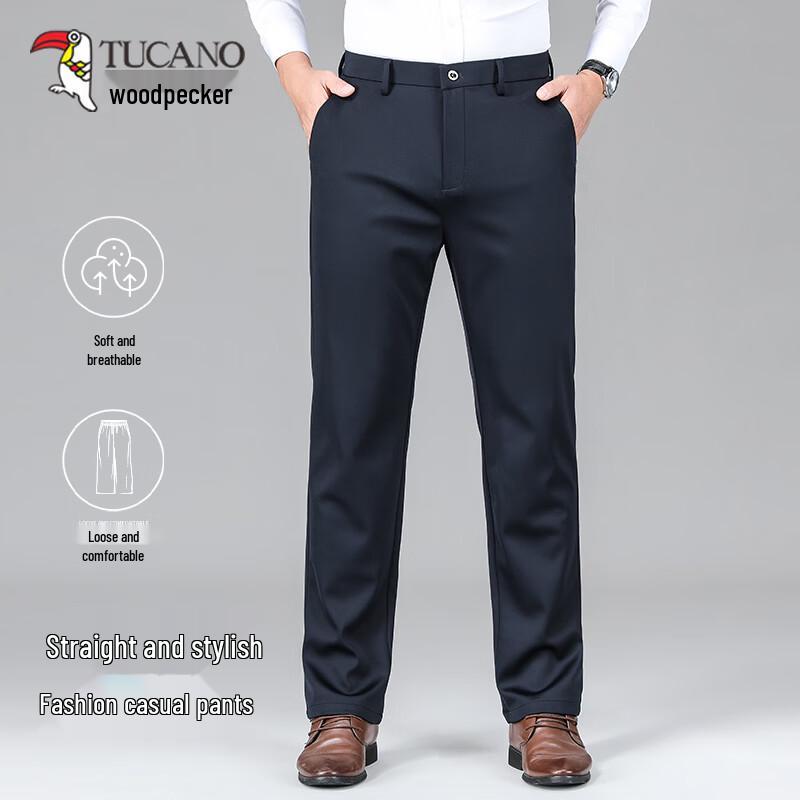 TUCANO Men s Wrinkle-Resistant Business Casual Straight-Leg Pants 30