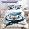 Manchester City Personalizează-ți numele Set de lenjerie de pat Husa de pilotă respirabilă cu fețe de pernă Decor pentru casă Cadou de ziua de naștere