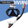 Adult Tempered Glass Snorkel Mask Set Full Dry Breathing Tube With Camera Mount Scuba Diving Snorkeling
