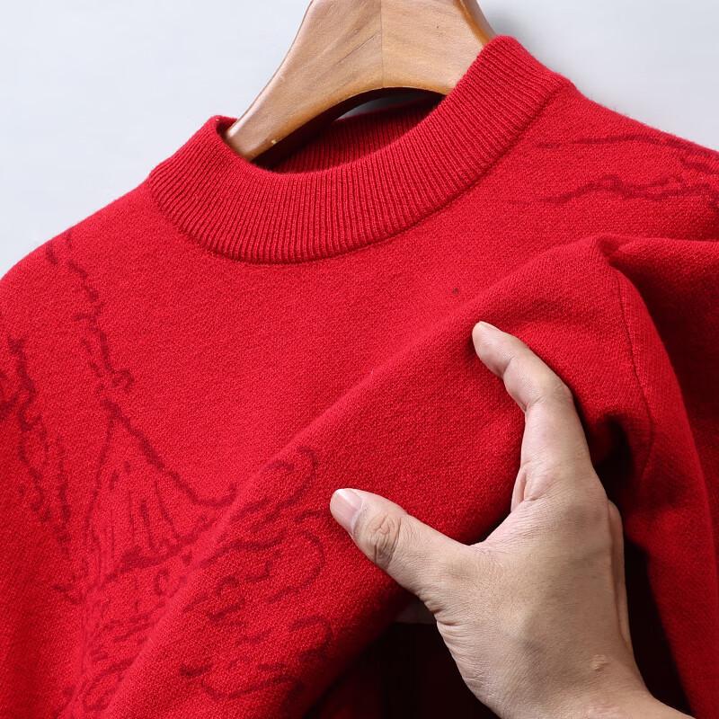 Hengyuanxiang Men s 100% Pure Wool Thickened Sweater XL