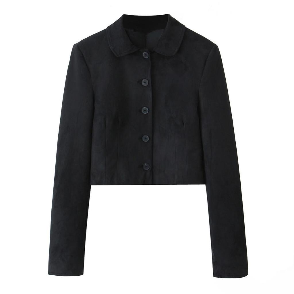 Spring 2025 Women's Suede Textured Short Coat: Versatile, Casual, and Stylish