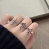 Gothic Spice Girl Red Enamel Zircon Cross Tide Opening Ring Sweet Cool Dark Premium Ring