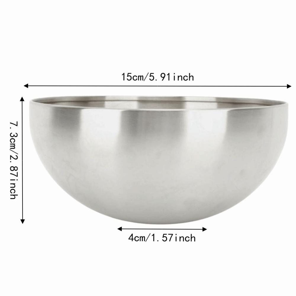 2pcs Stainless Steel Mixing Bowl Round Shape Kitchen Serving Bowl For Restaurant
