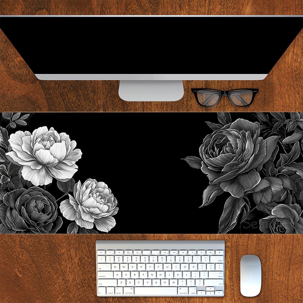 pc Bohemia Style Red flower Mouse Pad Plant Pattern Design Gaming Mousepads Rubber Base Pads Art Desk Mat for Home and Office
