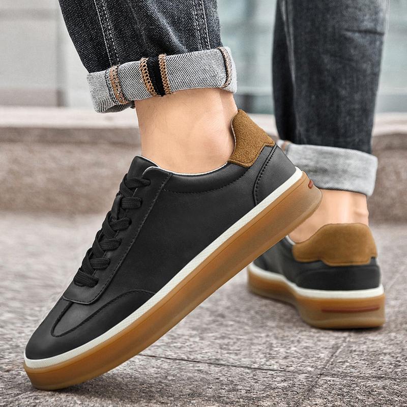 Fashion Versatile Skateboard Walking Footwear Versatile Tenis Masculino Footwear New Men's Casual Shoes Fashion Leather Male Sneakers