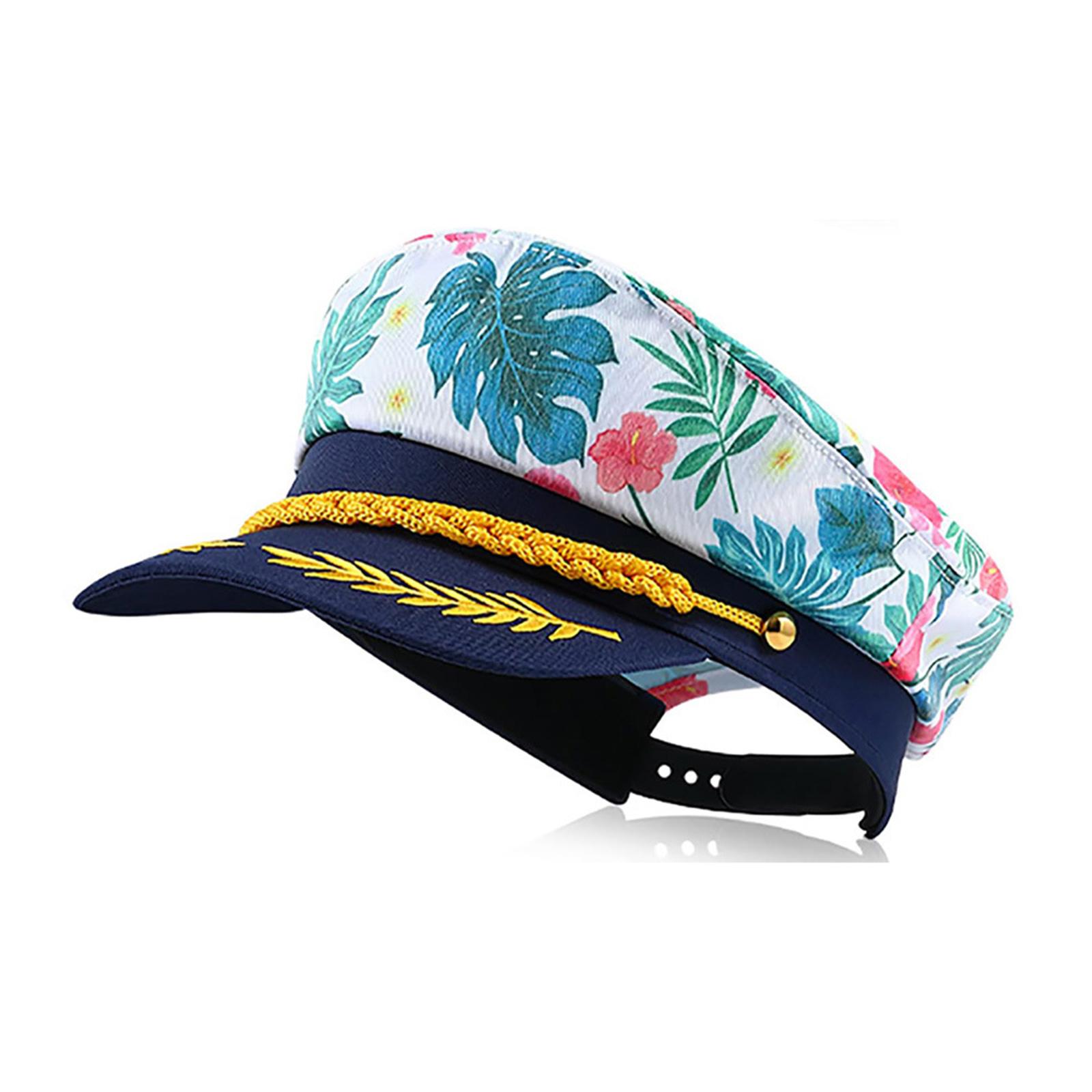 

Кепка с цветочным принтом для взрослой ролевой игры, вечеринки на Хэллоуин, косплея, матросская шляпа, реквизит для сценических выступлений, темно-синяя шляпа, головной убор для яхт-вечеринки 4