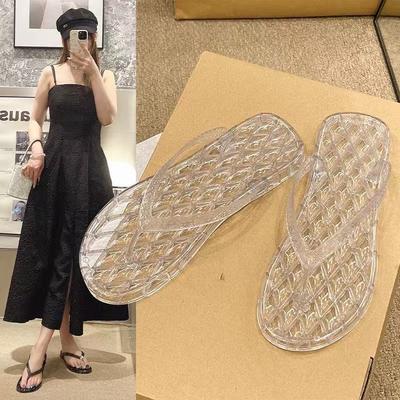 Muse Flip-flops Women's Summer Crystal Soft, Light and Comfortable Massage Bottom Transparent Upper Foot Versatile Deodorant and Non-slip