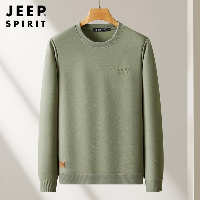 JEEP SPIRIT Men's Round Neck Pullover Sweatshirt