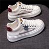 Leder Plateau Weiße Schuhe Damen Ins Style High-Top Schuhe Frühling Neu Vielseitige Board Schuhe Lässige Sportschuhe