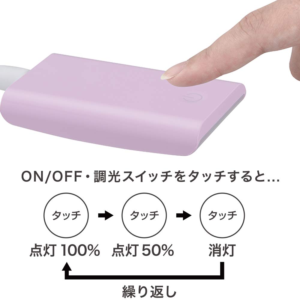 OHM Electric LED Schreibtischlampe, Rosa, DS-LS16P-P, 06-3822