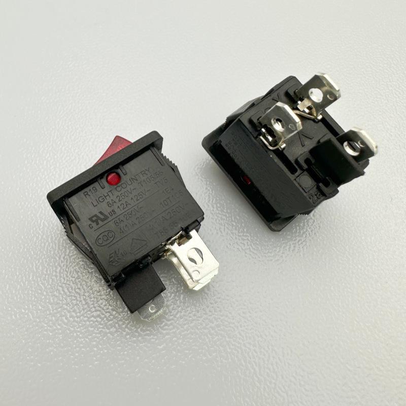 R19 Toggle Rocker Switch with Light, 3-Pin, 2-Position, 6A