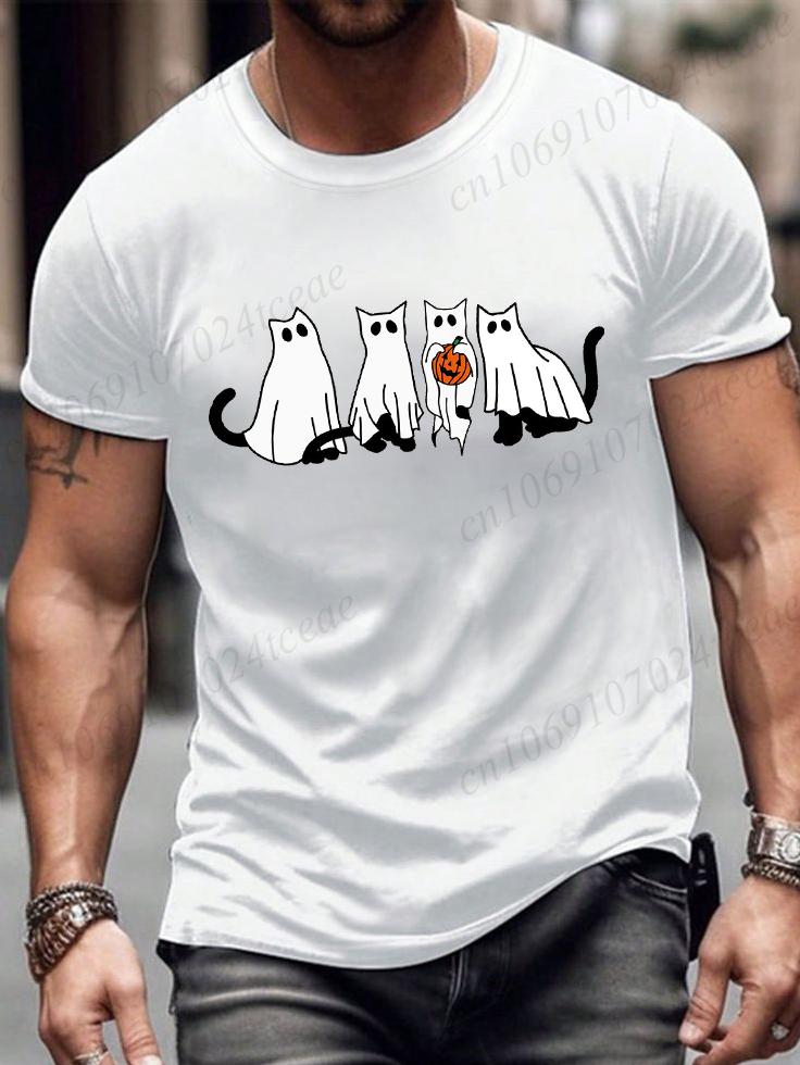 

Boo Black Cat Halloween Graphic T Shirts for Women Men Short Sleeve Clothes Spooky Season Fashion Casual Unisex T-Shirts Tops 5XL різнокольоровий