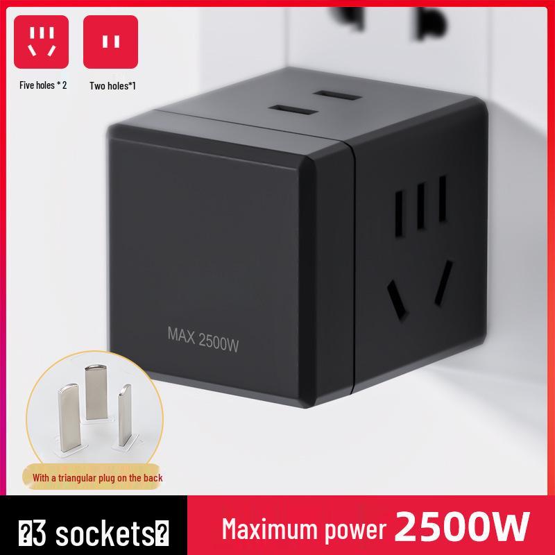 Multi-Functional Wireless Rubik's Cube USB Plug with Power Switch and Outlet Strip