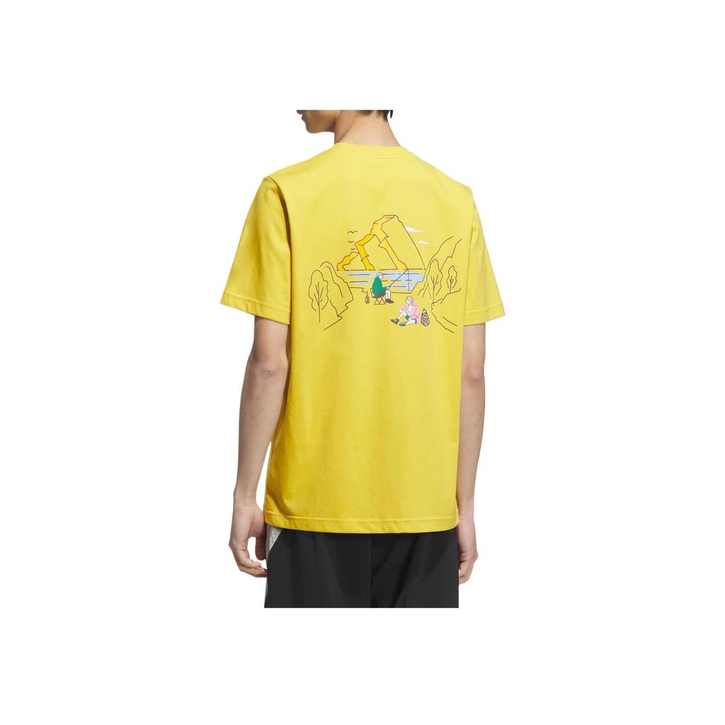 Adidas Graphic Short Sleeve T-Shirt Soft Skin-Friendly Solid Color Comfortable Lightweight Unisex Tops Yellow KC3061