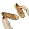 Round head bow flat ballet shoes women's 2025 new gentle French Mary Jane shoes evening wind light mouth single shoes