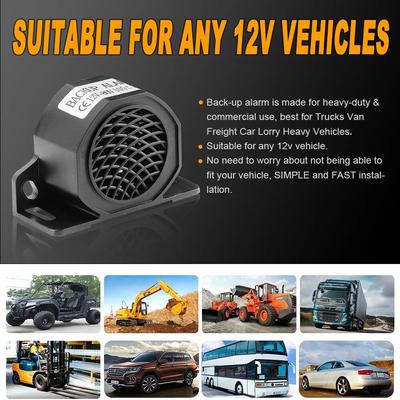 105dB Decibel Backup Sirenă Beeper Buzzer Alarmă de avertizare sonoră 12V 24V-80V Mașină Camion Vehicul Claxon pentru Mementouri de marșarier a vehiculului