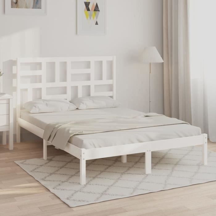 VidaXL Bed Frames White Solid Wood 120x190 Cm Small Double 3105921