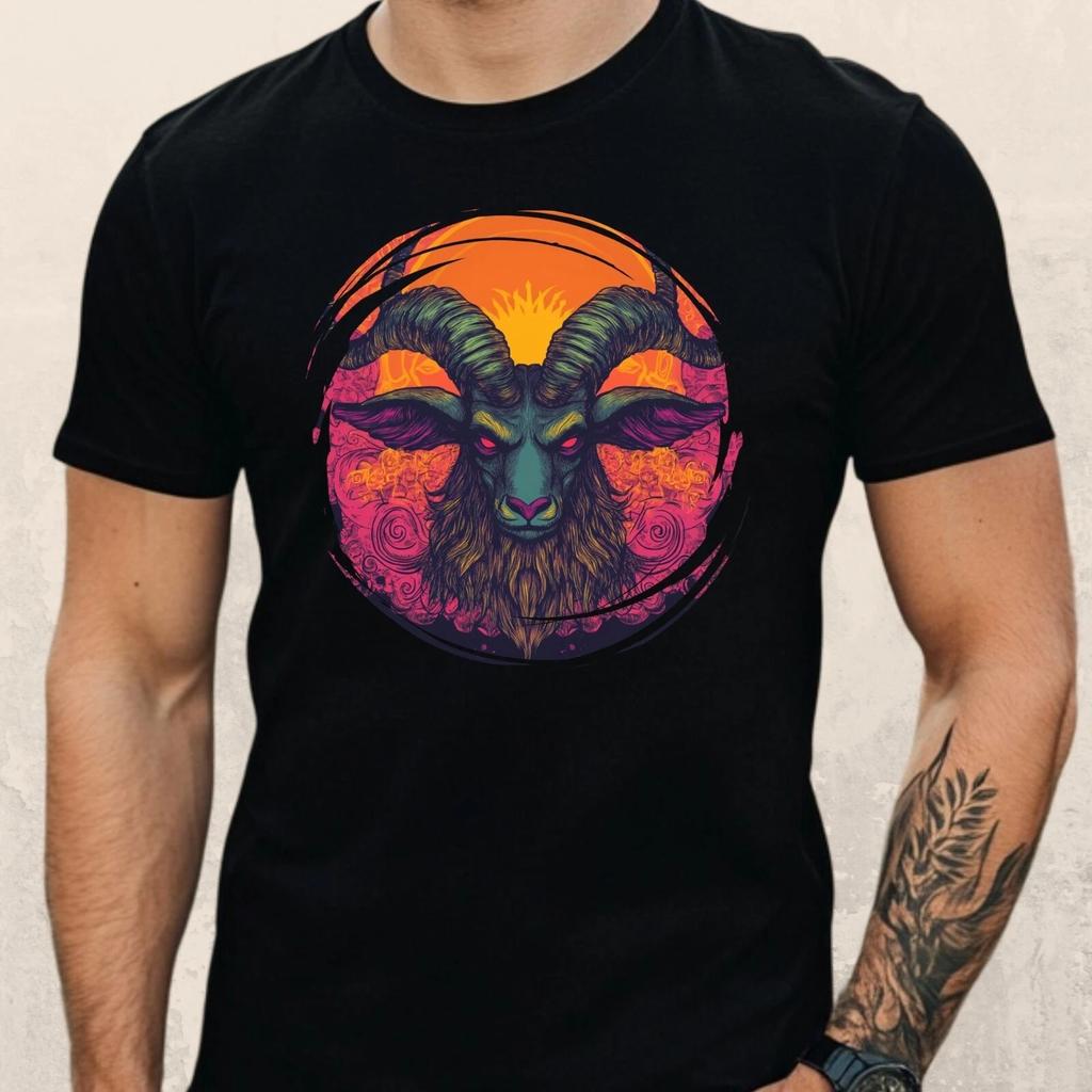 T-Shirt Herren Baphomet Motiv Baumwolle Größe XS bis 5XL