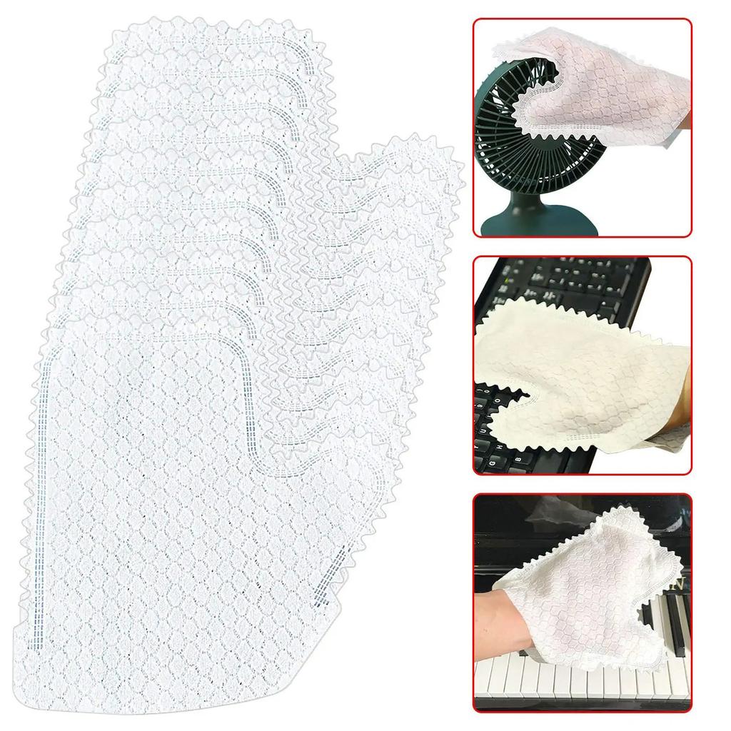 Microfiber Dusting Cloth Gloves, Dusting Wipes, Feather Duster, Pet Hair Cleaning Reversible Disposable Dusting Gloves