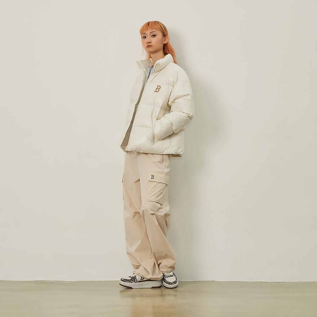 New MLB Boston Red Sox Basic Collection FW24 Down Jacket Men's Dark Cream 3ADJB2046-43CRD