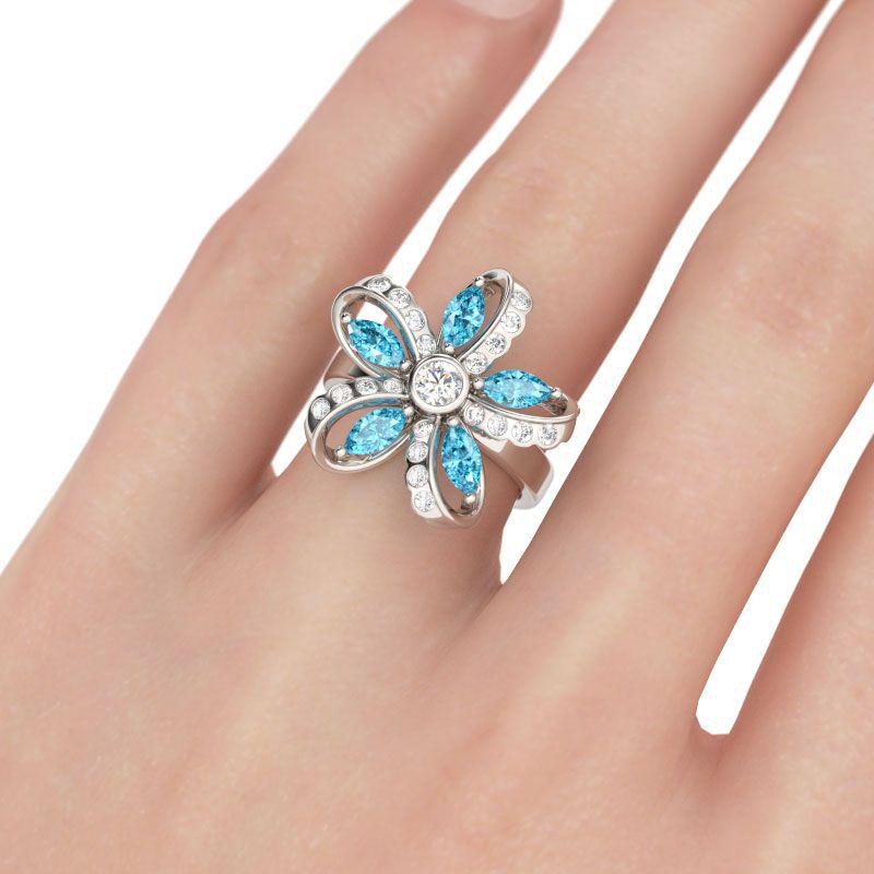 Sapphire Butterfly Ring, Women S Luxury Zircon Ring no. 6